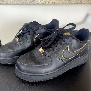 Black and Gold Nike Airforce 1s